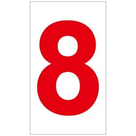 Sticker decorativ, Cifre autoadezive, Cifra 8, inaltime 10 cm, rosu
