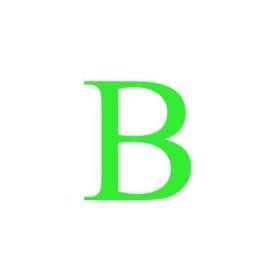 Sticker decorativ, Litera B, inaltime 20 cm, verde fluorescent