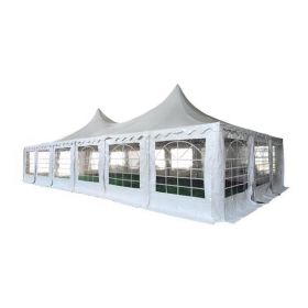 Pagoda 6x12m 500 G/m&sup2; Pvc, Alb - Corturi24