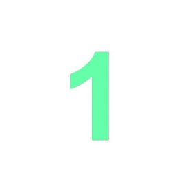 Sticker decorativ, Cifra 1, inaltime 15 cm, verde fluorescent