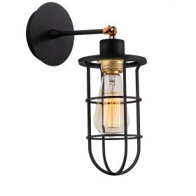 Aplica de perete, Alby, 525NOR3175, Metal, Negru/Auriu