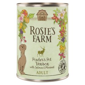 12x400g Vânat & fazan cu somon Rosie's Farm Adult pentru câini