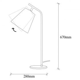 Lampa de masa, Alby, 527ABY2192, Metal, Alb / Vintage