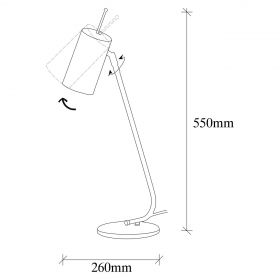 Lampa de masa, Alby, 527ABY2203, Metal, Vintage