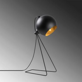 Lampa de masa, Fulgor, 942FLG1805, Metal, Negru/Auriu