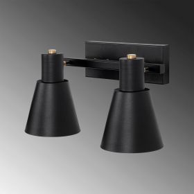 Aplica de perete, Fulgor, 942FLG2194, Metal, Negru/Auriu