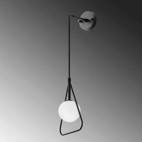 Aplica de perete, Fulgor, 942FLG2106, Metal, Alb/Negru