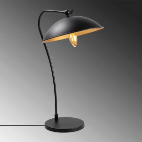Lampa de masa, Fulgor, 942FLG1819, Metal, Negru/Auriu