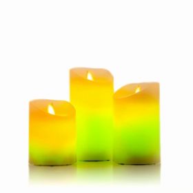 Set 3 lumanari LED multicolore cu efect de flacara cu telecomanda Lendles, InnovaGoods, Ø7.5 x 10 cm, bej