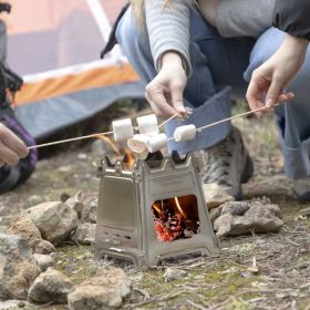 Aragaz pentru camping Flamet, InnovaGoods, pliabil, Ø15.5 x 18 cm, otel inoxidabil, argintiu