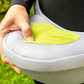Centura port-bebe evolutiva cu buzunare Seccaby InnovaGoods, 122 x 20 x 16 cm, gri/verde