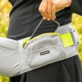 Centura port-bebe evolutiva cu buzunare Seccaby InnovaGoods, 122 x 20 x 16 cm, gri/verde