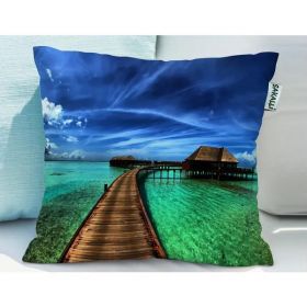 Fata de perna decorativa, 45 x 45 cm, bumbac, model 34 Patru Anotimpuri