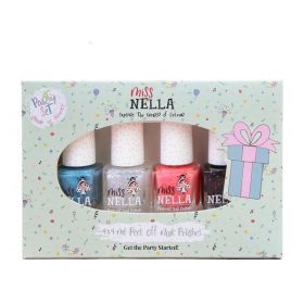 Set 4 lacuri de unghii copii, Miss Nella, Party Colletiion, non-toxice, 4ml x 4