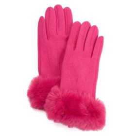 Manusi Fuchsia Din Tricot Fin Cu Blanita