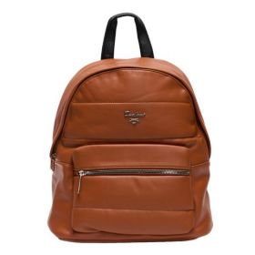 Rucsac Emma Cognac Cu Cusaturi Orizontale