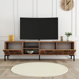 Comoda TV, Mezza, Aurora 1592, 150 x52 x 34 cm, pal melaminat, nuc