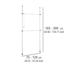 Suport extensibil pentru haine, Wenko, Herkules Basic, inox/plastic/polipropilena