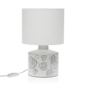Lampa de masa Cozy Hearts, Versa, 22.5 x 35 cm, ceramica