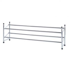 Suport extensibil pentru 10 perechi de pantofi Wenko, 23 x 62 x 35 cm, metal/polipropilena, gri cromat