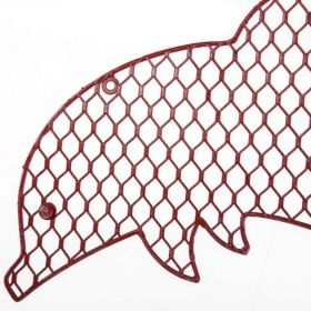 Decoratiune de perete Outdoor Mesh Dolphin, 41.9 x 27.3 cm, metal, rosu