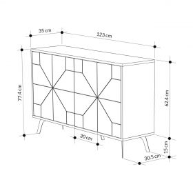 Consola, Decortie, Dune, 123x62.4x35 cm, Alb