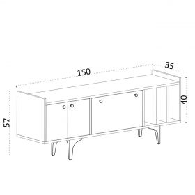 Comoda TV, Emerald, Antares, 150x57x35 cm, Maro