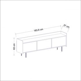 Comoda TV, Inarch, Atlas, 183.6x63x37 cm, Alb