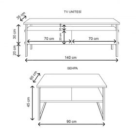 Comoda TV, Lacivert, Tuana, 140x50x35 cm, Alb