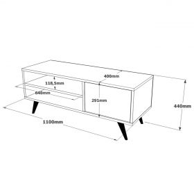 Comoda TV, Locelso, CD1, 110x44x40 cm, Gri