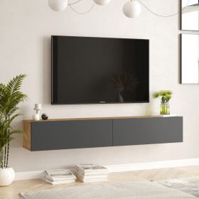 Comoda TV, Locelso, FR8, 180x29.6x31.6 cm, Pin Atlantic / Antracit