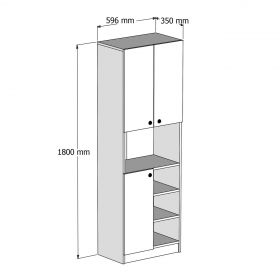 Dulap multifunctional, Mezza, Order 3004, 59.6x180x35 cm, Alb