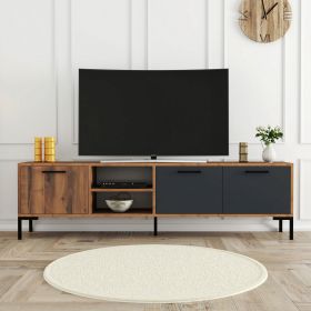 Comoda TV, Mezza, Aurora 1590 , 150x52x34 cm, Nuc / Antracit