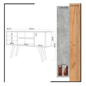 Consola, Mod Design, HAVANA, 120x80x40 cm, Stejar / Galben