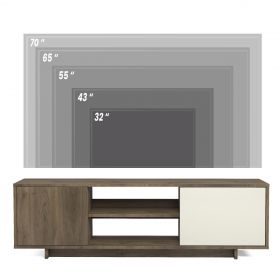 Comoda TV, Minima, Garbatella, 160x52x35 cm, Nuc/Alb