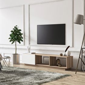 Comoda TV, Minima, Lepando, 180x41.4x37 cm, Stejar / Alb