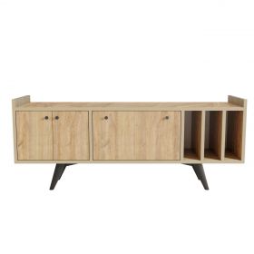 Comoda TV, Mod Design, Brukge, 150x56x40 cm, Stejar