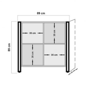 Consola, Sapphire, Arcas Verna, 89x89x35 cm, PAL, Pin Atlantic / Negru