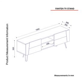 Comoda TV, Tera Home, Fanten, 150x52x36.8 cm, PAL, Safir / Antracit