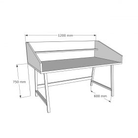 Birou, Woodface, Mely, 120x75x60 cm, Lemn, Natural