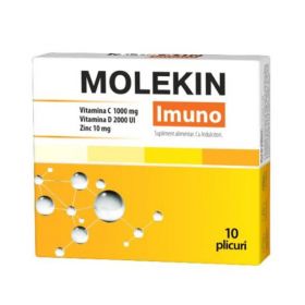 Molekin Imuno Vitamina C 1000 mg, Vitamina D 2000 UI, Zinc 10 mg - Zdrovit, 10 plicuri