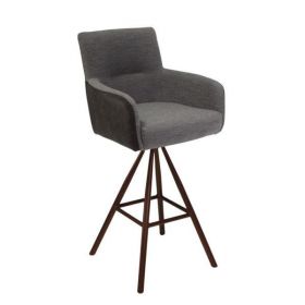 Scaun de Bar din Material Boucle Si Piele Stelvio, Model Piano 75