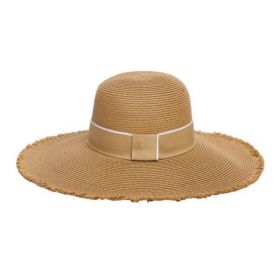 Palarie Playa Camel cu Boruri Late Franjurate