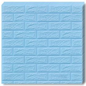 Set 10x Tapet Caramida 3D Teno&reg;, suprafata acoperire 5.3 mp, autoadeziv, waterproof, usor de montat, design modern, 70x77 cm, albastru