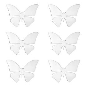 Set 6 fluturi 3D, autocolant de perete, stickere acrilice oglinda