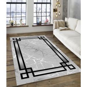 Covor antiderapant, 160 x 230 cm, Auriu/negru