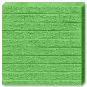 Set 10x Tapet Caramida 3D Teno&reg;, suprafata acoperire 5.3 mp, autoadeziv, waterproof, usor de montat, design modern, 70x77 cm, verde