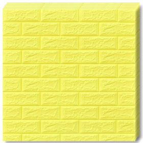 Set 20x Tapet Caramida 3D Teno&reg;, suprafata acoperire 10.6 mp, autoadeziv, waterproof, usor de montat, design modern, 70x77 cm, galben