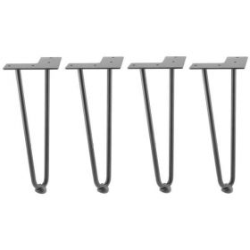 Set 4 picioare de masa Arto &Oslash;12 mm, finisaj negru mat, H304 mm