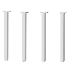 Set 4 picioare pentru masa din aluminiu, cu profil patrat 46x46 mm, finisaj aluminiu, H710 - Maxdeco